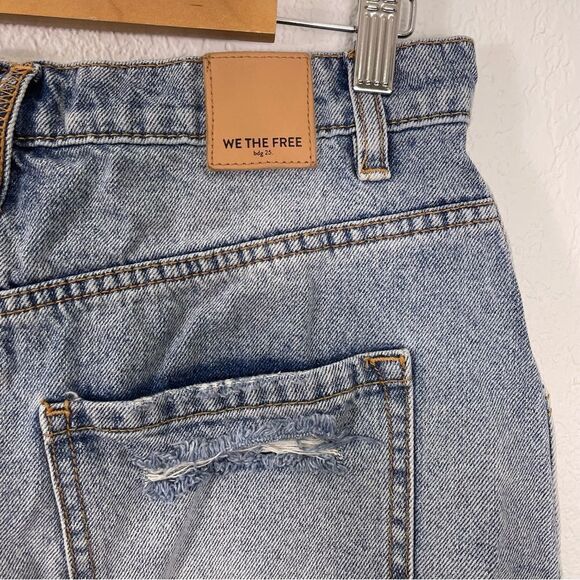 We The Free | Free People Denim Raw Hem Skirt Size 30 - Picture 5 of 7